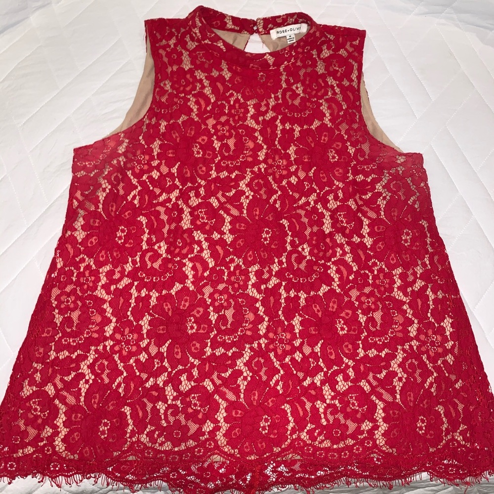 Red Lacy Top ✨ Rose & Olive